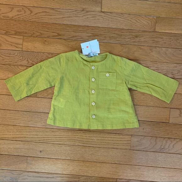 Petite Lucette Achille shirt in yellow, size 12 month, NWT - Picture 2 of 8